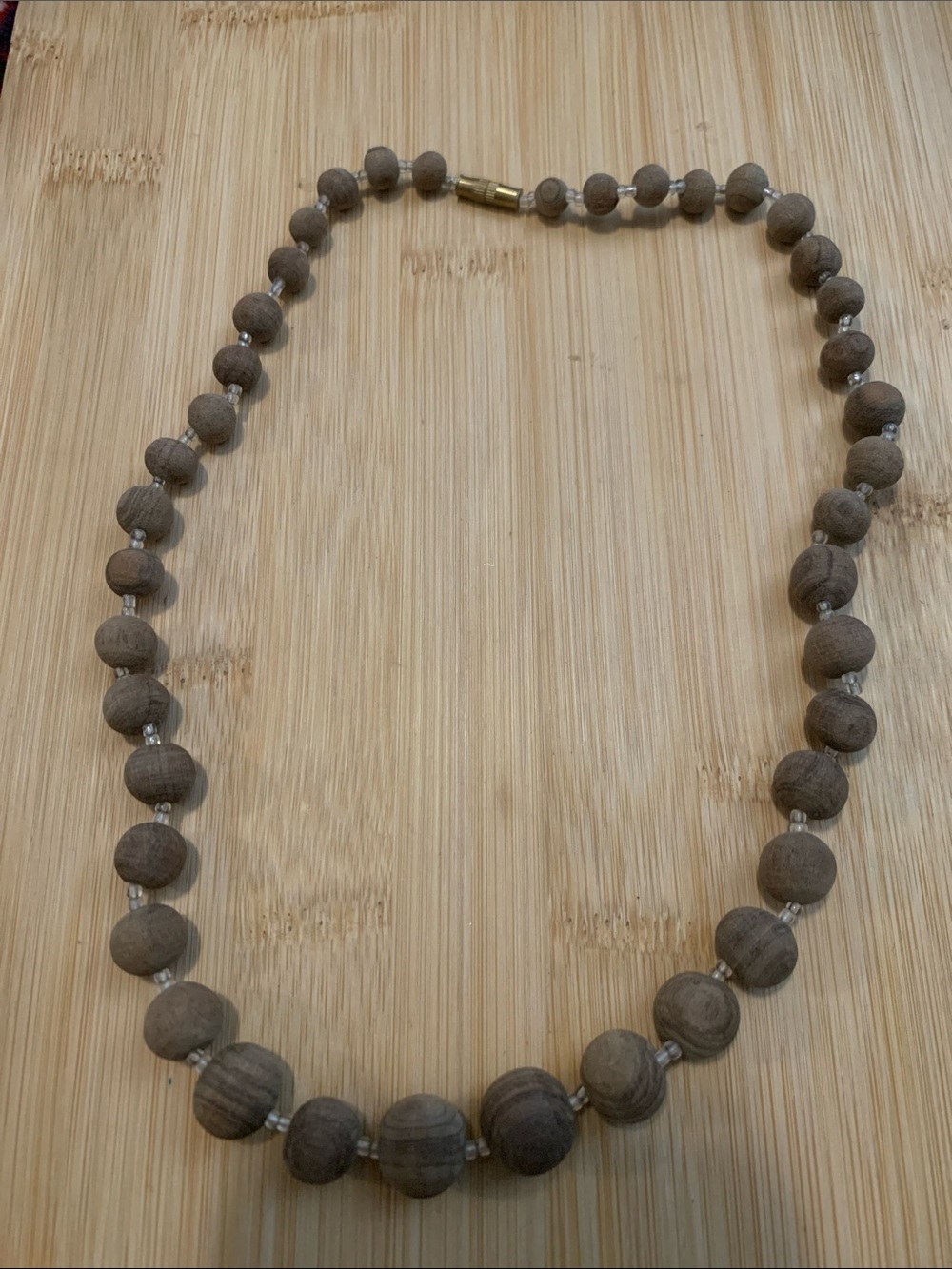 Vintage Natural Brown Wooden Necklace - Unisex